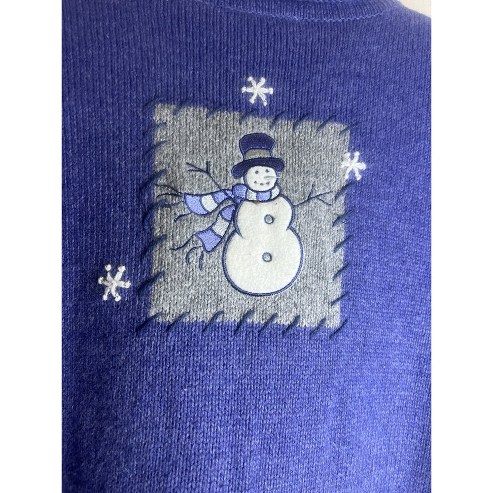 Croft & Barrow Christmas Holiday Snowman Cardigan Sweater Women P XL Grandma - Picture 4 of 8